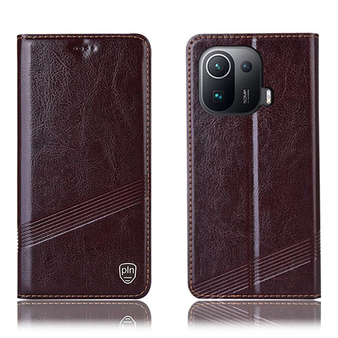 Coque Portefeuille Livre Cuir Etui Clapet H06P pour Xiaomi Mi 11 Pro 5G Marron