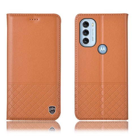 Coque Portefeuille Livre Cuir Etui Clapet H07P pour Motorola Moto G71 5G Orange