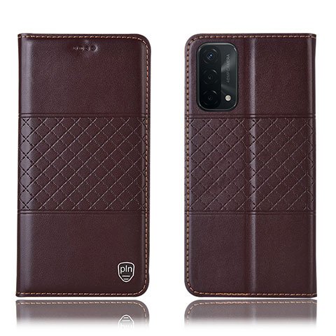 Coque Portefeuille Livre Cuir Etui Clapet H07P pour OnePlus Nord N200 5G Marron