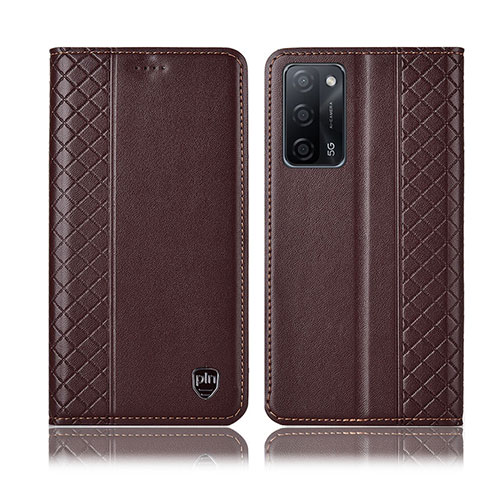 Coque Portefeuille Livre Cuir Etui Clapet H07P pour Oppo A53s 5G Marron