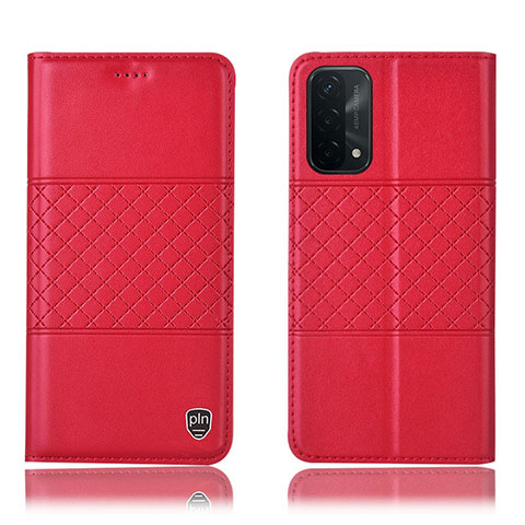 Coque Portefeuille Livre Cuir Etui Clapet H07P pour Oppo A54 5G Rouge