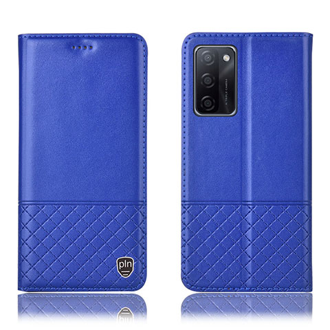 Coque Portefeuille Livre Cuir Etui Clapet H07P pour Oppo A55S 5G Bleu