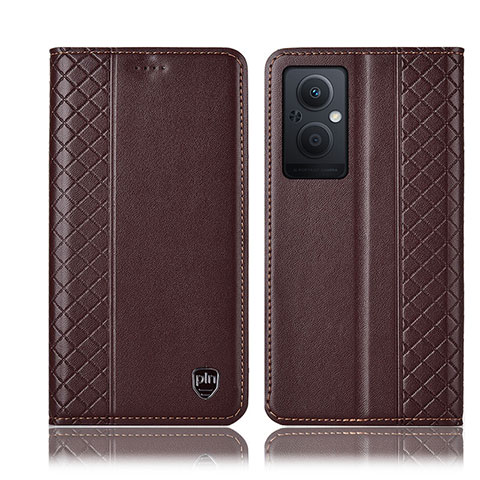 Coque Portefeuille Livre Cuir Etui Clapet H07P pour Oppo A96 5G Marron