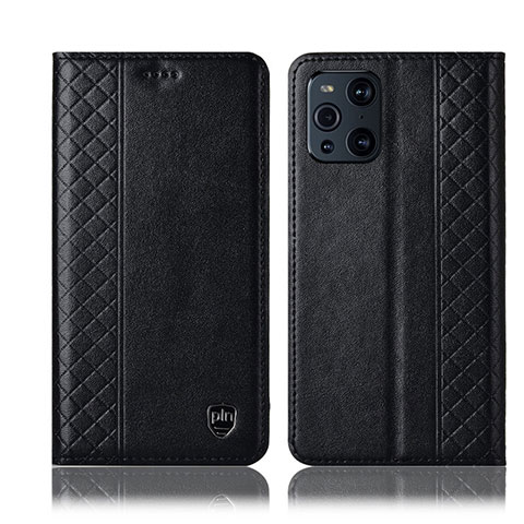 Coque Portefeuille Livre Cuir Etui Clapet H07P pour Oppo Find X3 5G Noir