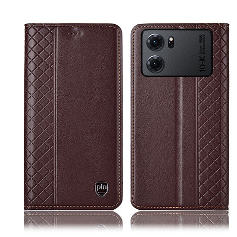 Coque Portefeuille Livre Cuir Etui Clapet H07P pour Oppo K10 5G Marron