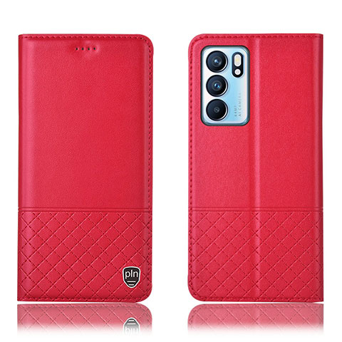 Coque Portefeuille Livre Cuir Etui Clapet H07P pour Oppo Reno6 5G Rouge