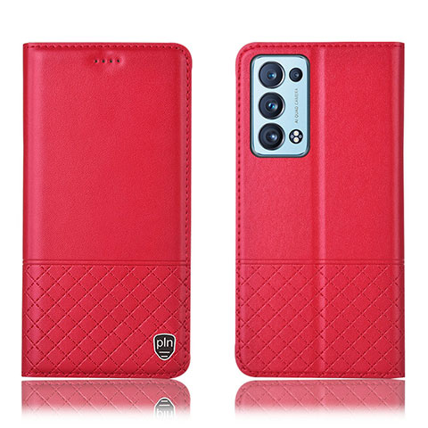 Coque Portefeuille Livre Cuir Etui Clapet H07P pour Oppo Reno6 Pro 5G Rouge