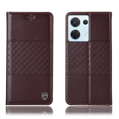 Coque Portefeuille Livre Cuir Etui Clapet H07P pour Oppo Reno8 5G Marron