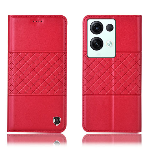 Coque Portefeuille Livre Cuir Etui Clapet H07P pour Oppo Reno8 Pro 5G Rouge