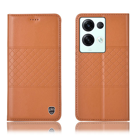 Coque Portefeuille Livre Cuir Etui Clapet H07P pour Oppo Reno8 Pro+ Plus 5G Orange