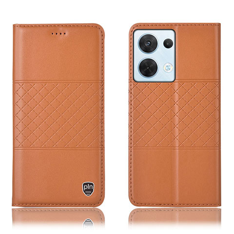 Coque Portefeuille Livre Cuir Etui Clapet H07P pour Oppo Reno9 5G Orange