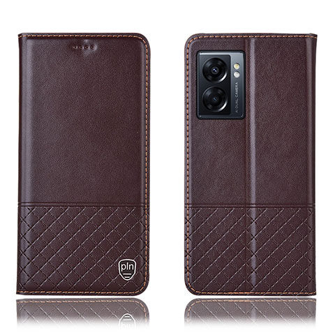 Coque Portefeuille Livre Cuir Etui Clapet H07P pour Realme V23 5G Marron