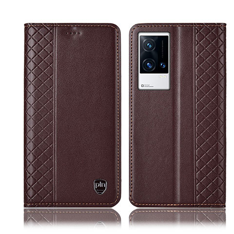 Coque Portefeuille Livre Cuir Etui Clapet H07P pour Vivo iQOO 8 5G Marron