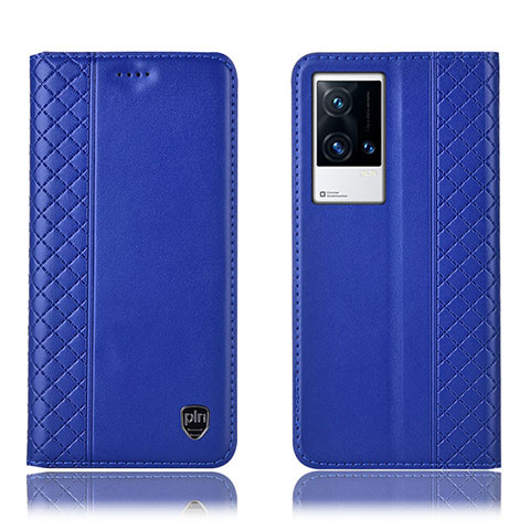 Coque Portefeuille Livre Cuir Etui Clapet H07P pour Vivo iQOO 8 Pro 5G Bleu