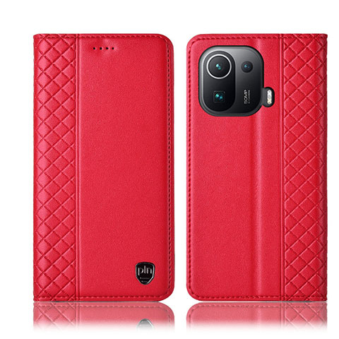 Coque Portefeuille Livre Cuir Etui Clapet H07P pour Xiaomi Mi 11 Pro 5G Rouge