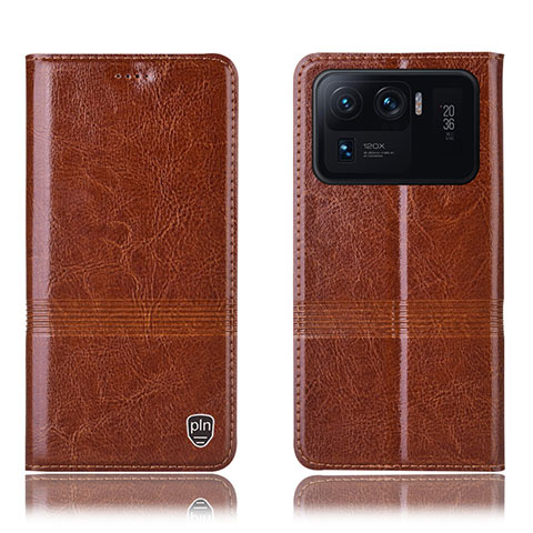 Coque Portefeuille Livre Cuir Etui Clapet H07P pour Xiaomi Mi 11 Ultra 5G Orange