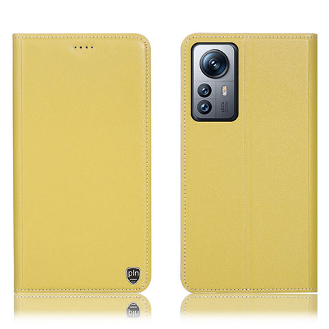 Coque Portefeuille Livre Cuir Etui Clapet H07P pour Xiaomi Mi 12X 5G Jaune