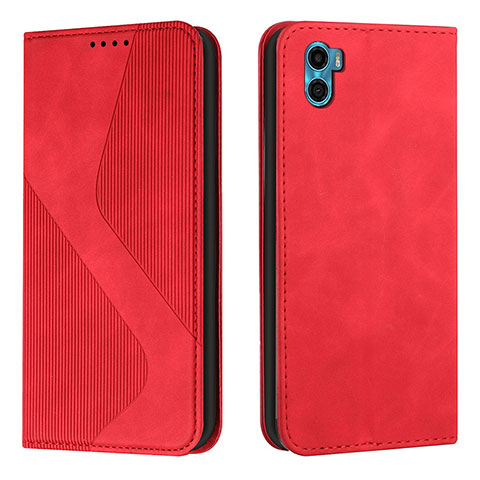 Coque Portefeuille Livre Cuir Etui Clapet H07X pour Motorola Moto E22S Rouge