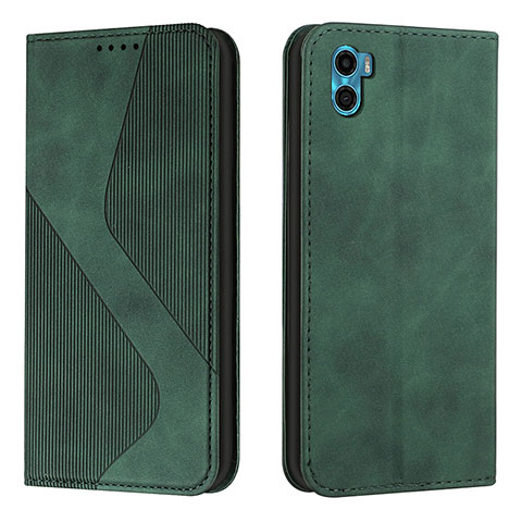 Coque Portefeuille Livre Cuir Etui Clapet H07X pour Motorola Moto E22S Vert