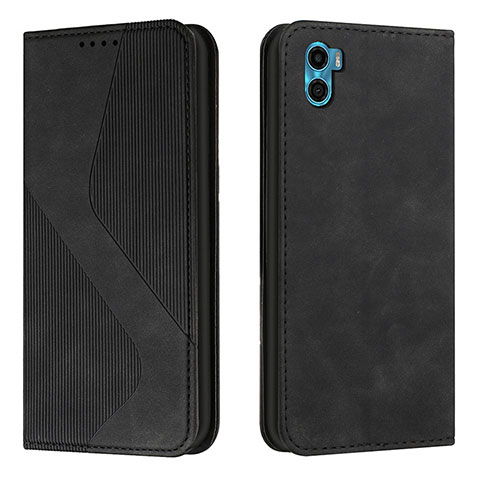 Coque Portefeuille Livre Cuir Etui Clapet H07X pour Motorola Moto E32 India Noir