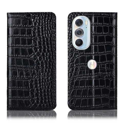 Coque Portefeuille Livre Cuir Etui Clapet H08P pour Motorola Moto Edge 30 Pro 5G Noir