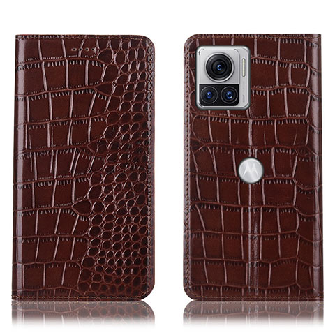 Coque Portefeuille Livre Cuir Etui Clapet H08P pour Motorola Moto Edge 30 Ultra 5G Marron