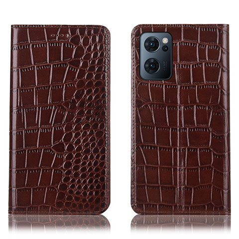 Coque Portefeuille Livre Cuir Etui Clapet H08P pour OnePlus Nord CE 2 5G Marron