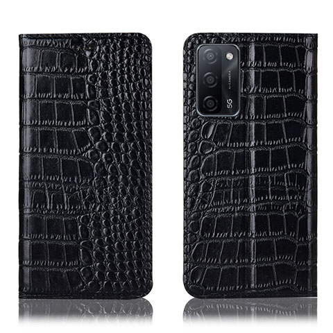 Coque Portefeuille Livre Cuir Etui Clapet H08P pour Oppo A53s 5G Noir