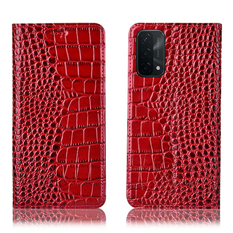 Coque Portefeuille Livre Cuir Etui Clapet H08P pour Oppo A54 5G Rouge