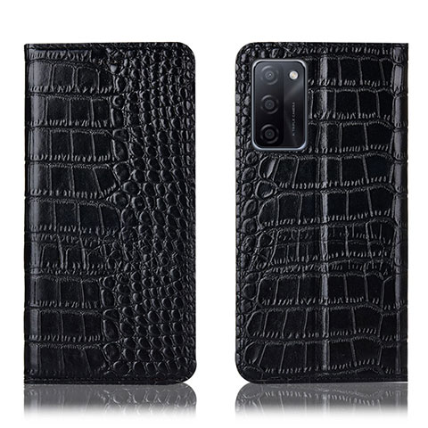 Coque Portefeuille Livre Cuir Etui Clapet H08P pour Oppo A55S 5G Noir