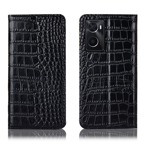 Coque Portefeuille Livre Cuir Etui Clapet H08P pour Oppo A76 Noir