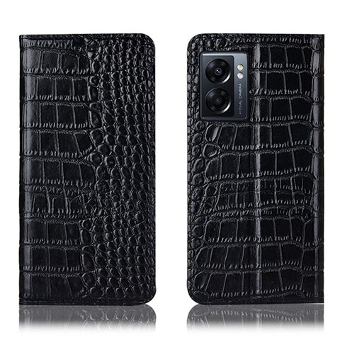 Coque Portefeuille Livre Cuir Etui Clapet H08P pour Oppo A77 5G Noir