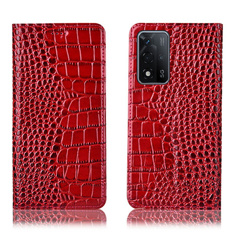 Coque Portefeuille Livre Cuir Etui Clapet H08P pour Oppo A93s 5G Rouge