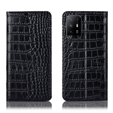 Coque Portefeuille Livre Cuir Etui Clapet H08P pour Oppo A95 5G Noir