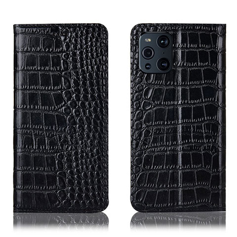 Coque Portefeuille Livre Cuir Etui Clapet H08P pour Oppo Find X3 5G Noir