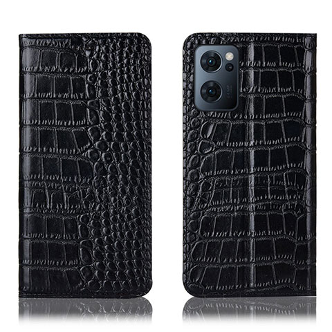 Coque Portefeuille Livre Cuir Etui Clapet H08P pour Oppo Find X5 Lite 5G Noir