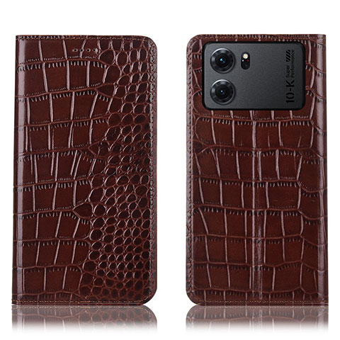 Coque Portefeuille Livre Cuir Etui Clapet H08P pour Oppo K10 5G Marron