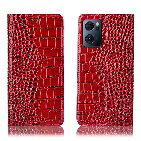 Coque Portefeuille Livre Cuir Etui Clapet H08P pour Oppo Reno7 5G Rouge