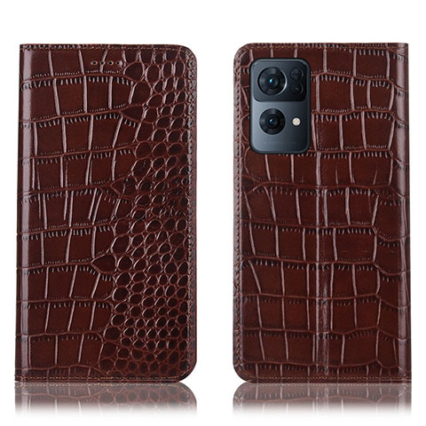 Coque Portefeuille Livre Cuir Etui Clapet H08P pour Oppo Reno7 Pro 5G Marron