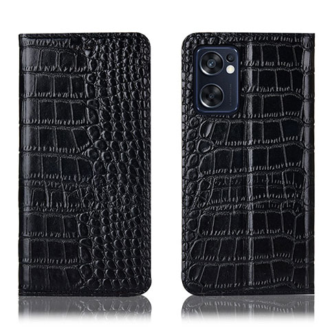 Coque Portefeuille Livre Cuir Etui Clapet H08P pour Oppo Reno7 SE 5G Noir