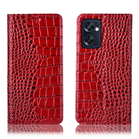 Coque Portefeuille Livre Cuir Etui Clapet H08P pour Oppo Reno7 SE 5G Rouge