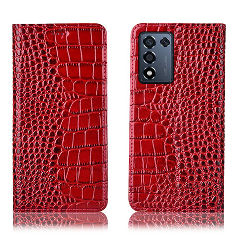 Coque Portefeuille Livre Cuir Etui Clapet H08P pour Realme Q3s 5G Rouge