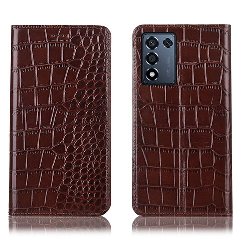 Coque Portefeuille Livre Cuir Etui Clapet H08P pour Realme Q3t 5G Marron