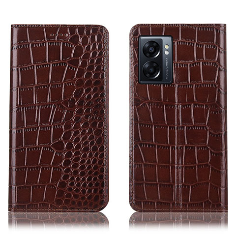 Coque Portefeuille Livre Cuir Etui Clapet H08P pour Realme V23 5G Marron