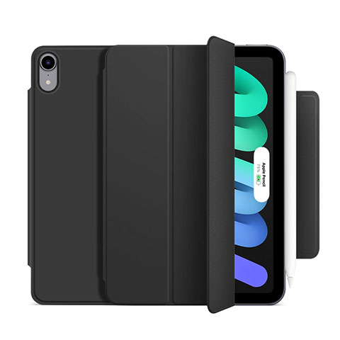 Coque Portefeuille Livre Cuir Etui Clapet H09 pour Apple iPad Mini 6 Noir