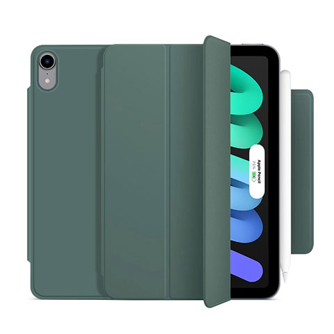 Coque Portefeuille Livre Cuir Etui Clapet H09 pour Apple iPad Mini 6 Vert