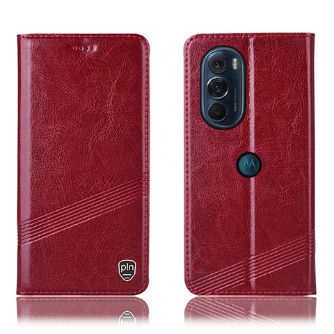 Coque Portefeuille Livre Cuir Etui Clapet H09P pour Motorola Moto Edge 30 Pro 5G Rouge