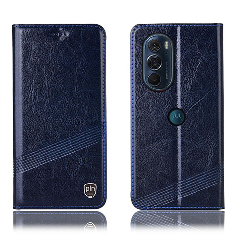 Coque Portefeuille Livre Cuir Etui Clapet H09P pour Motorola Moto Edge Plus (2022) 5G Bleu