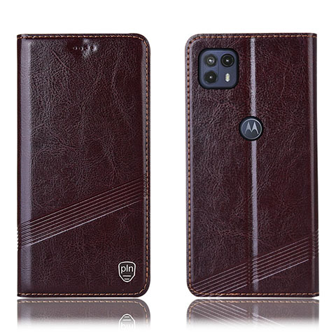 Coque Portefeuille Livre Cuir Etui Clapet H09P pour Motorola Moto G50 5G Marron