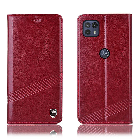 Coque Portefeuille Livre Cuir Etui Clapet H09P pour Motorola Moto G50 5G Rouge